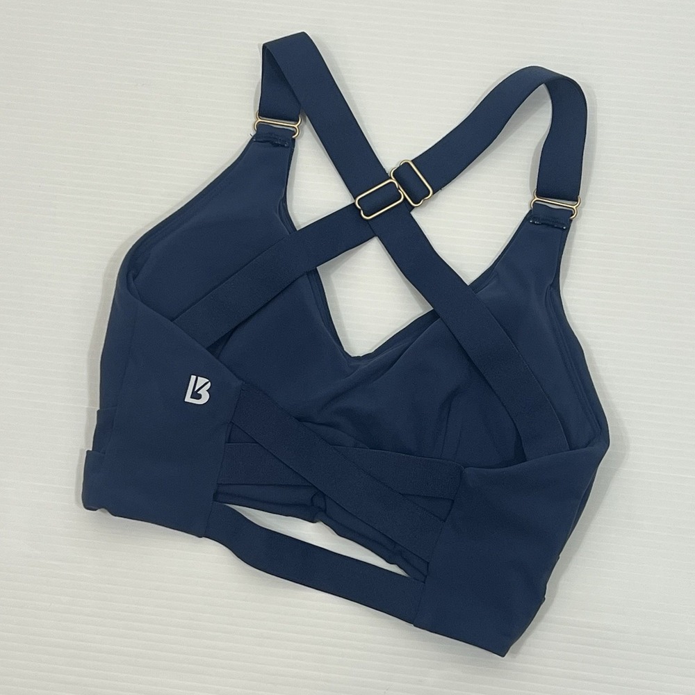 Buffbunny Collection Candy Wrap Sports Bra Sz Small Baked Blue Adjustable Straps